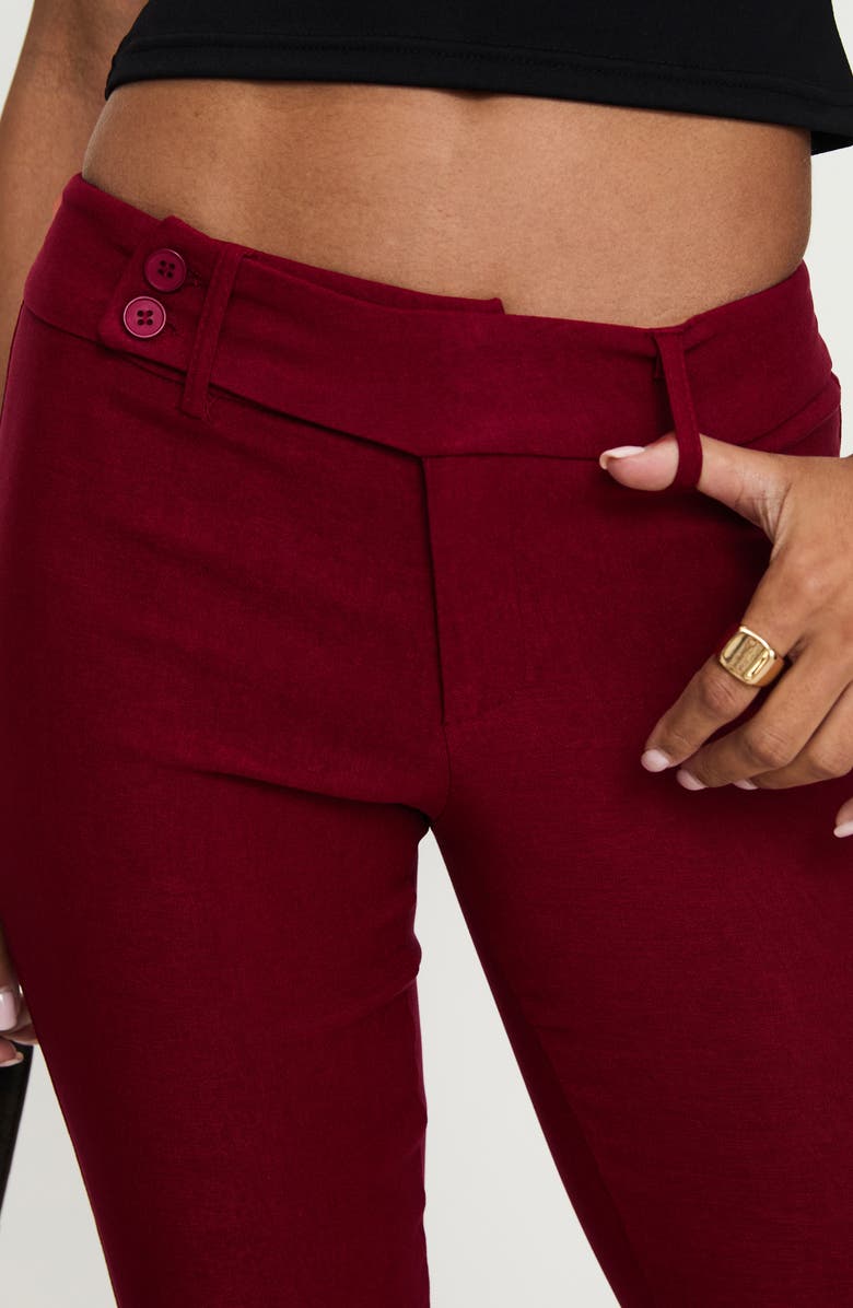 Princess Polly Kinkirk Flare Pants, Alternate, color, Burgundy