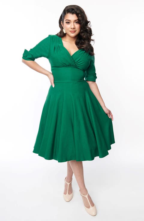 Half Sleeve Surplice Delores Swing Dress