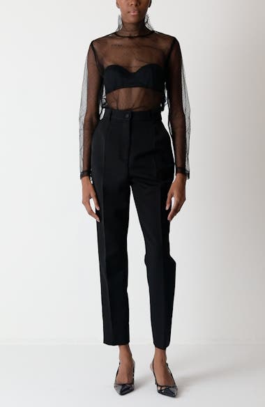 Dolce&Gabbana Fishnet Mesh Long Sleeve Top | Nordstrom