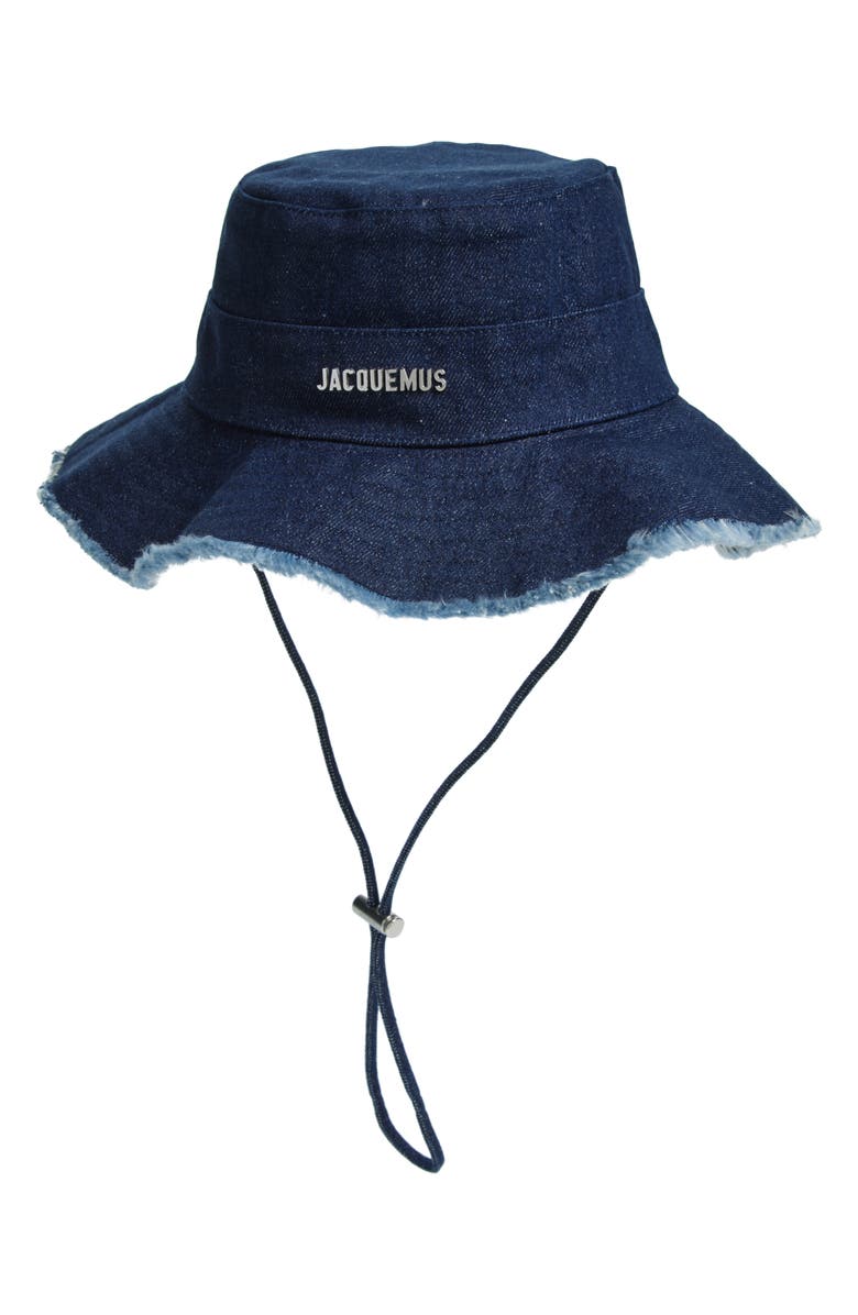 Jacquemus Le Bob Artichaut Fray Brim Cotton Hat, Main, color, 