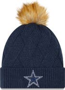 New Era Women's New Era Navy Dallas Cowboys Snowy Cuffed Knit Hat with Pom