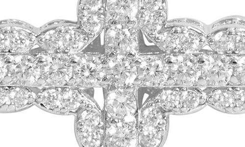 Savvy Cie Jewels Pavé Cubic Zirconia Cross Pendant Necklace In Silver