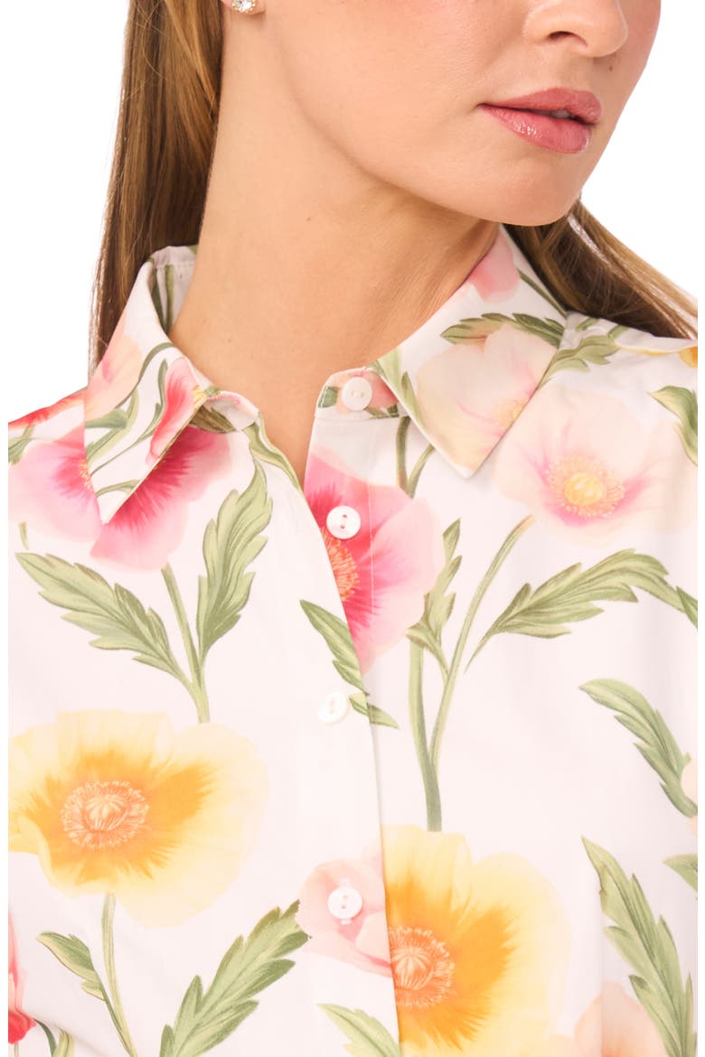 Cassie Floral Sleeveless Cotton Midi Shirtdress, Alternate, color, ULTRA WHITE