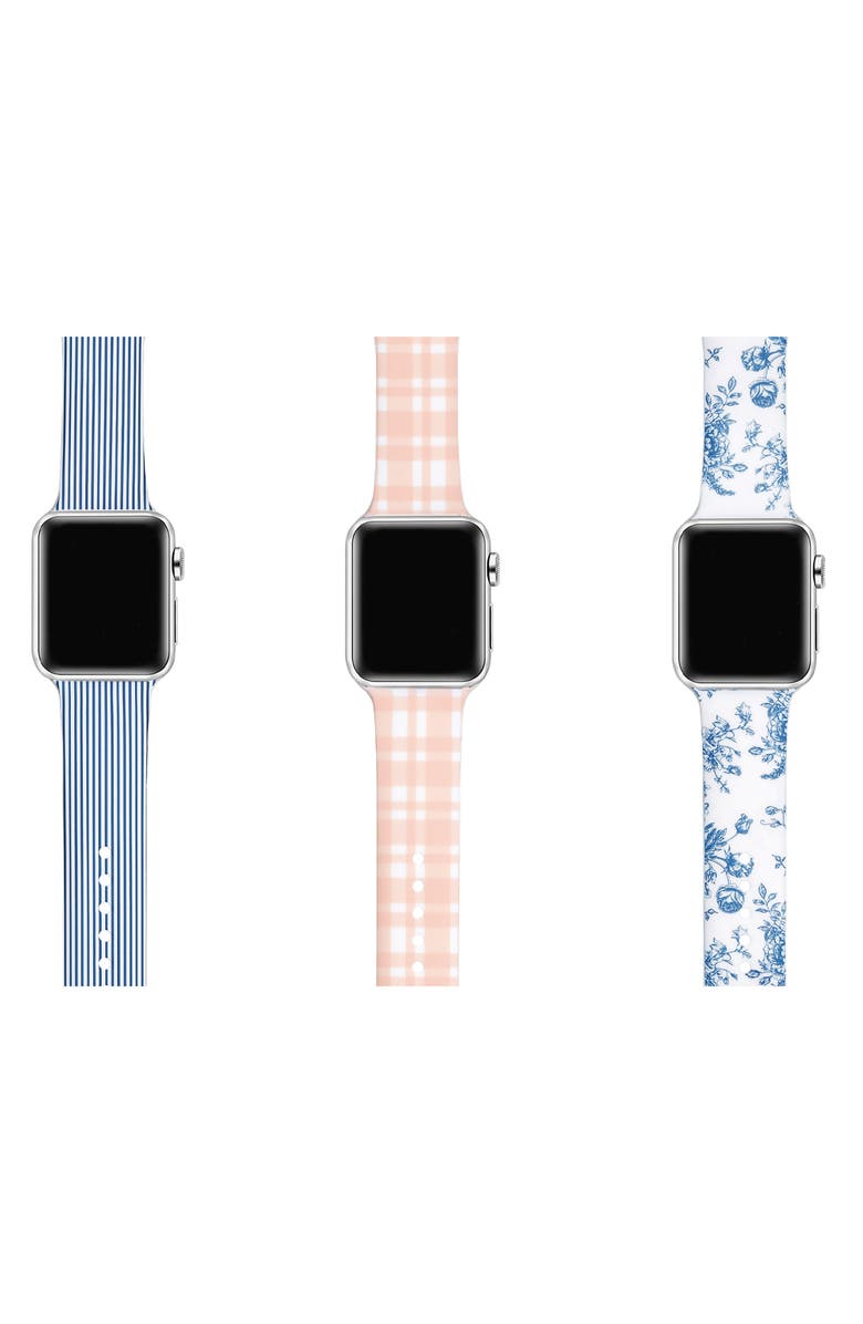 The Posh Tech Assorted 3-Pack Printed Silicone Apple Watch<sup>®</sup> Watchbands, Alternate, color, 