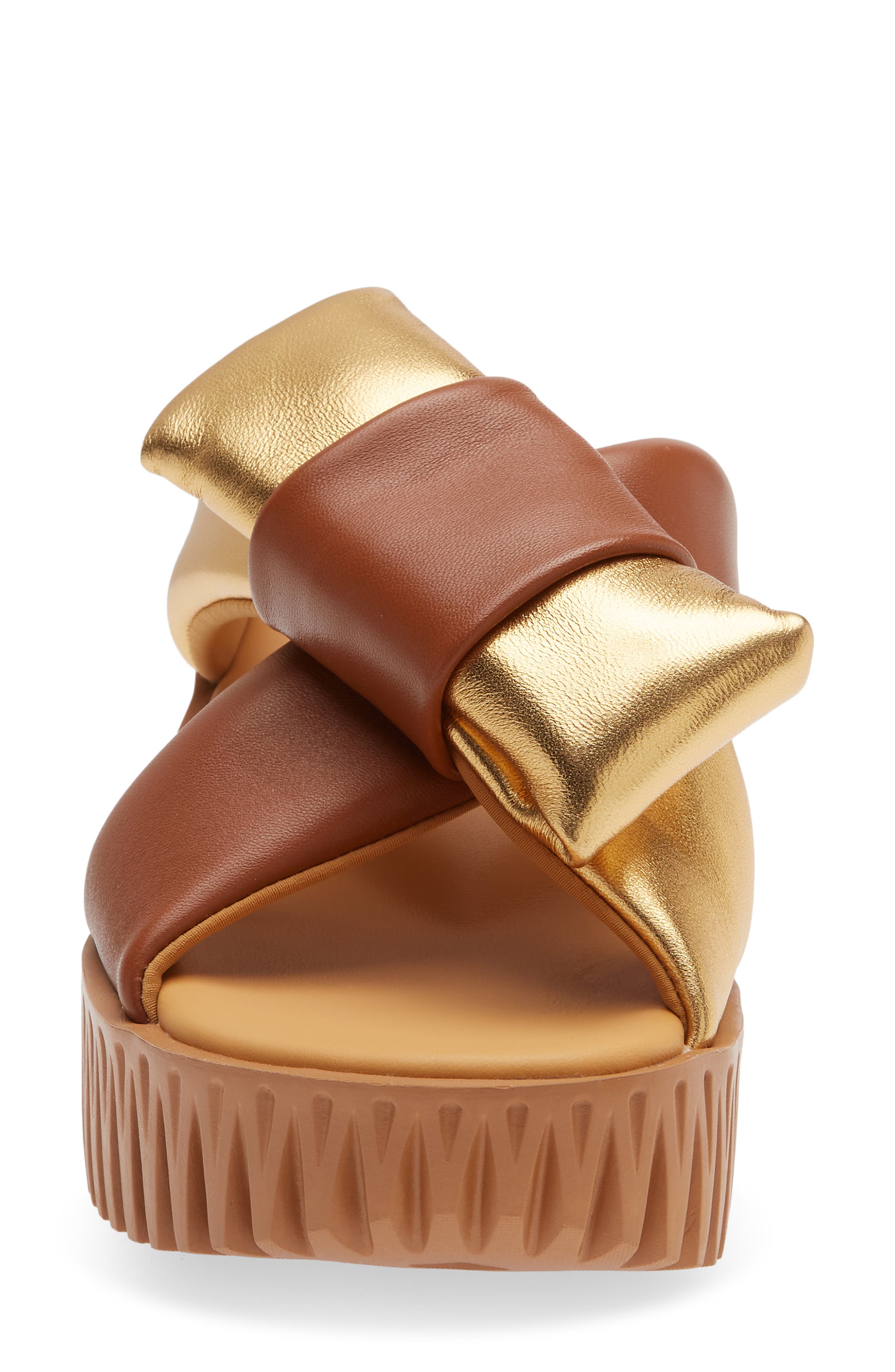 4CCCCEES Plia Bow Platform Slide Sandal, Alternate, color, Gold