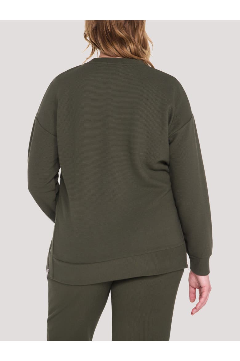 Crew Neck Long Sleeve Side Zip Tunic, Alternate, color, Deep Depths