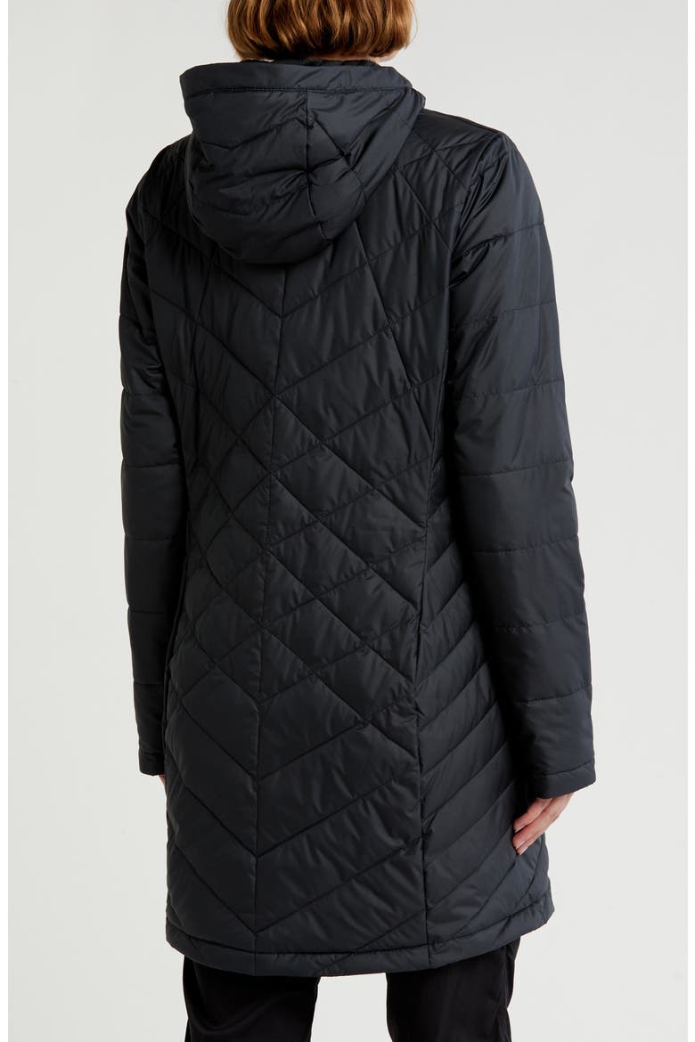 Heavenly Long Water Resistant Insulated Hooded Coat, Alternate, color, BLACK