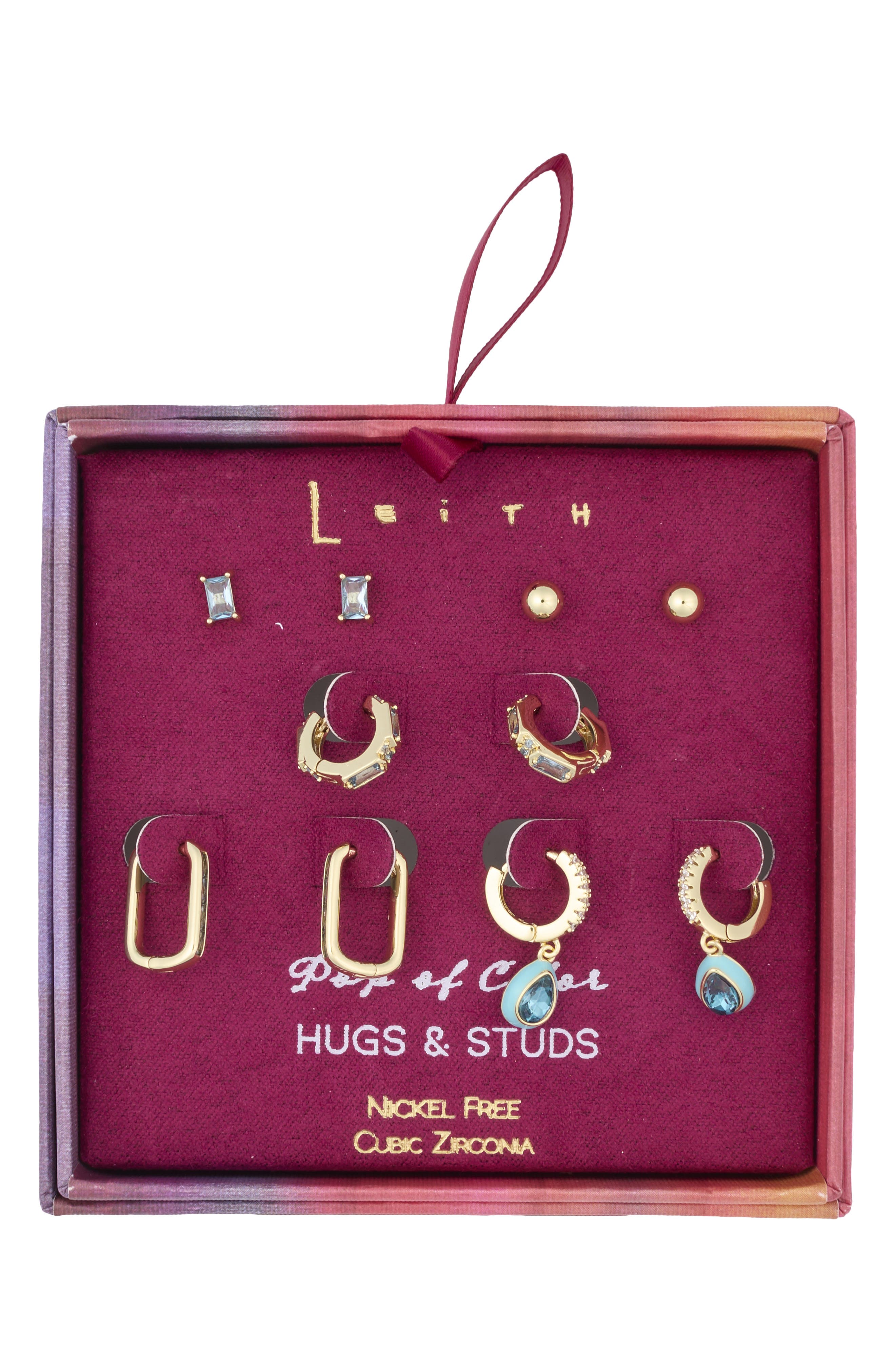 5-Pack Stud & Hoop Earrings