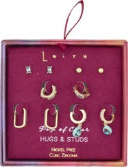 Leith 5-Pack Stud & Hoop Earrings