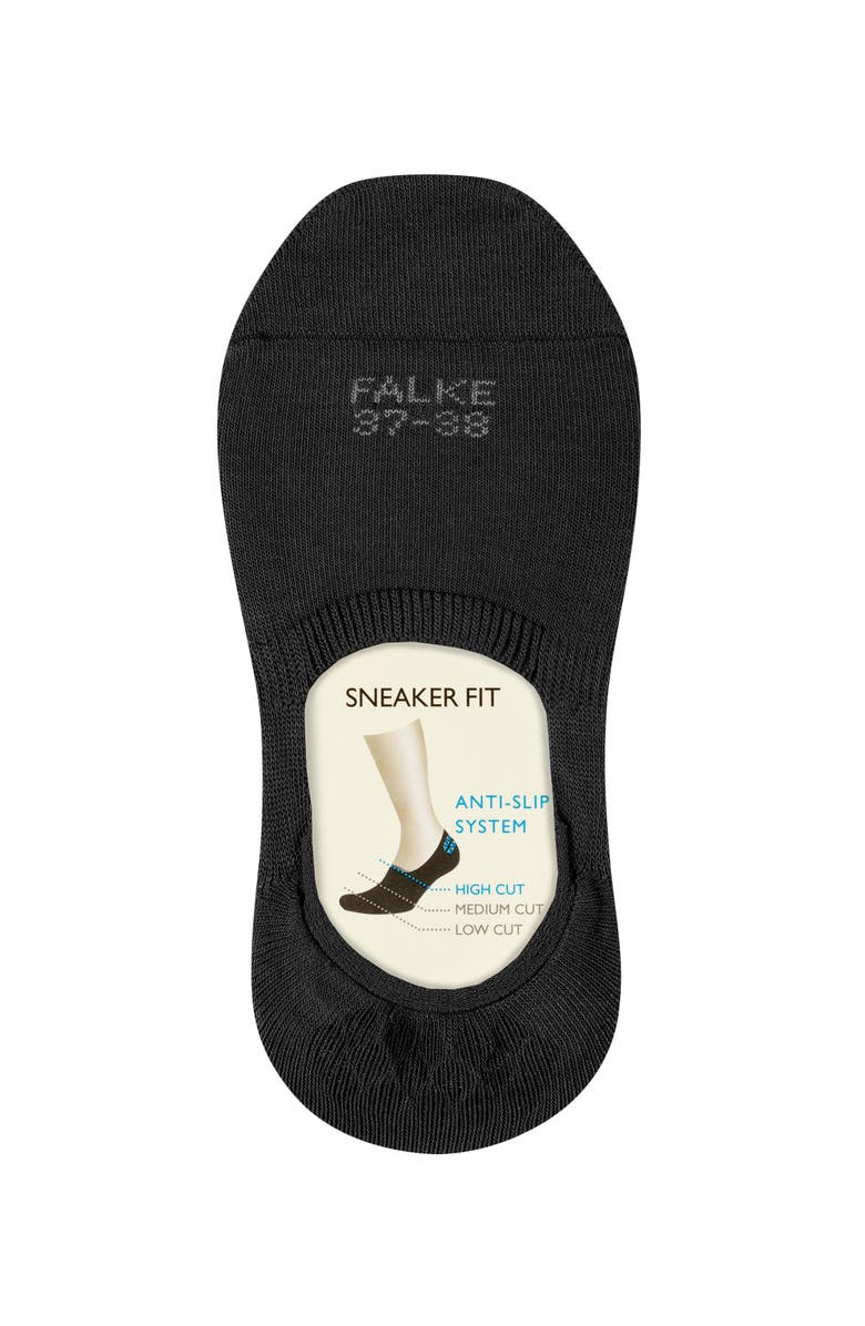 Falke Step Cotton High Cut No Show Socks, Alternate, color, Black