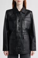 Bernardo Leather Shirt Jacket