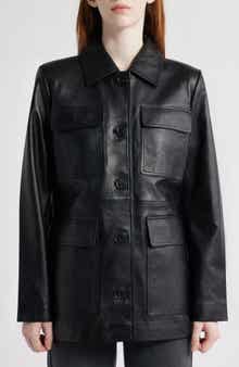 Bernardo Leather Shirt Jacket