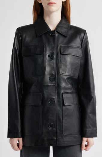 Bernardo Leather Shirt Jacket