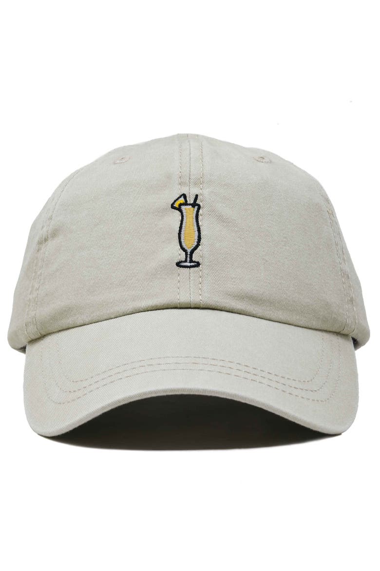 Pina Colada Embroidered Dad Cap, Main, color, Washed Stone White