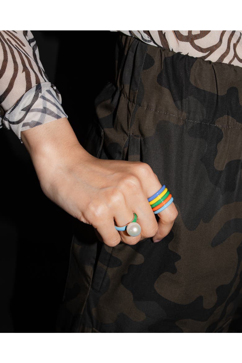 The Enamel Stacking Ring, Alternate, color, Florida Orange