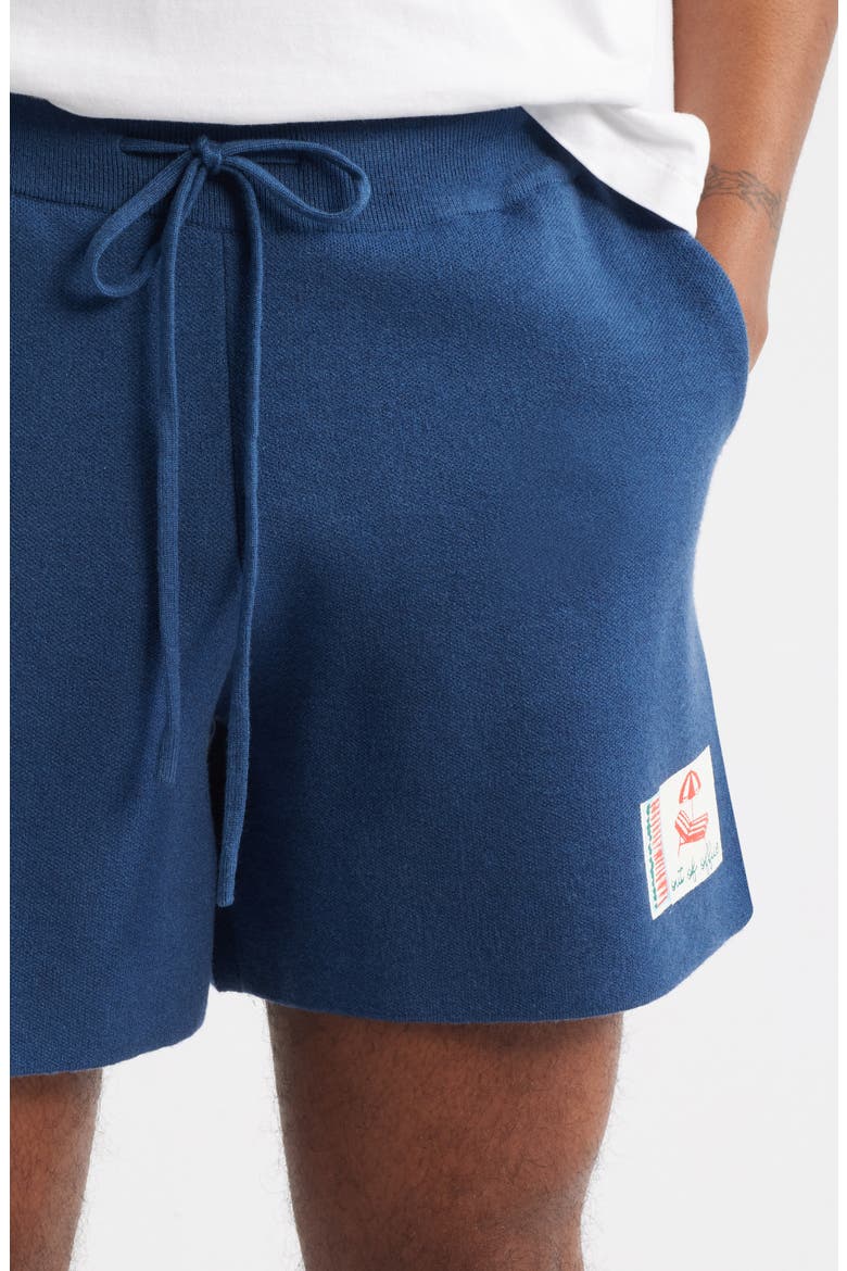 Out of Office Drawstring Knit Shorts, Alternate, color, BLUE