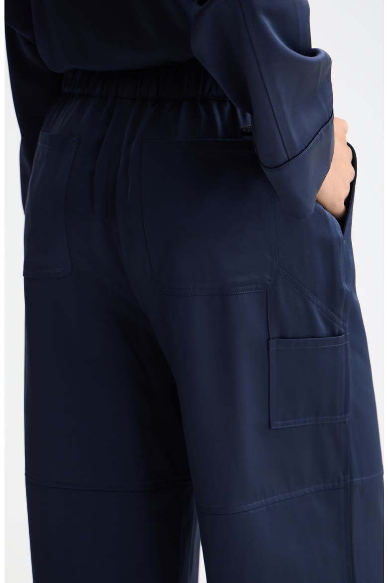 Noa High Waist Pull-On Wide Leg Pants, Alternate, color, PEACOAT
