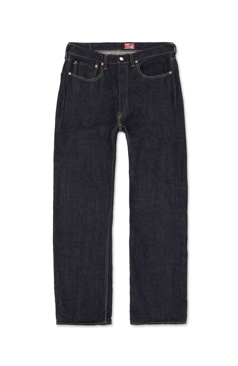 Fortela 933 Barney Japan Selvedge 5-Pocket Loose Fit Indigo Rinse Denim, Main, color, Blue
