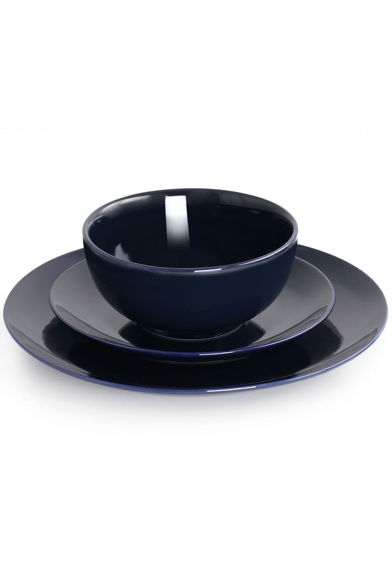 Luna 18 Piece Porcelain Dinnerware Set, Alternate, color, Blue