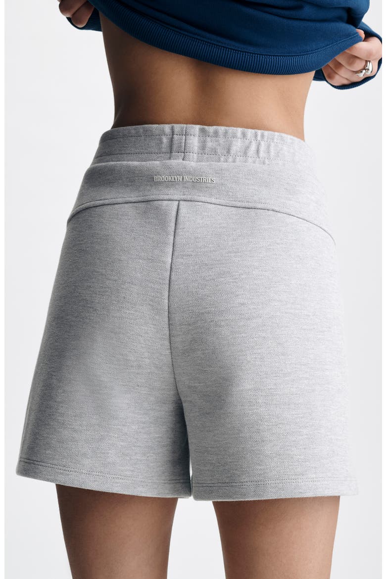 Cotton Blend Mélange Shorts, Alternate, color, LIGHT GREY MELANGE