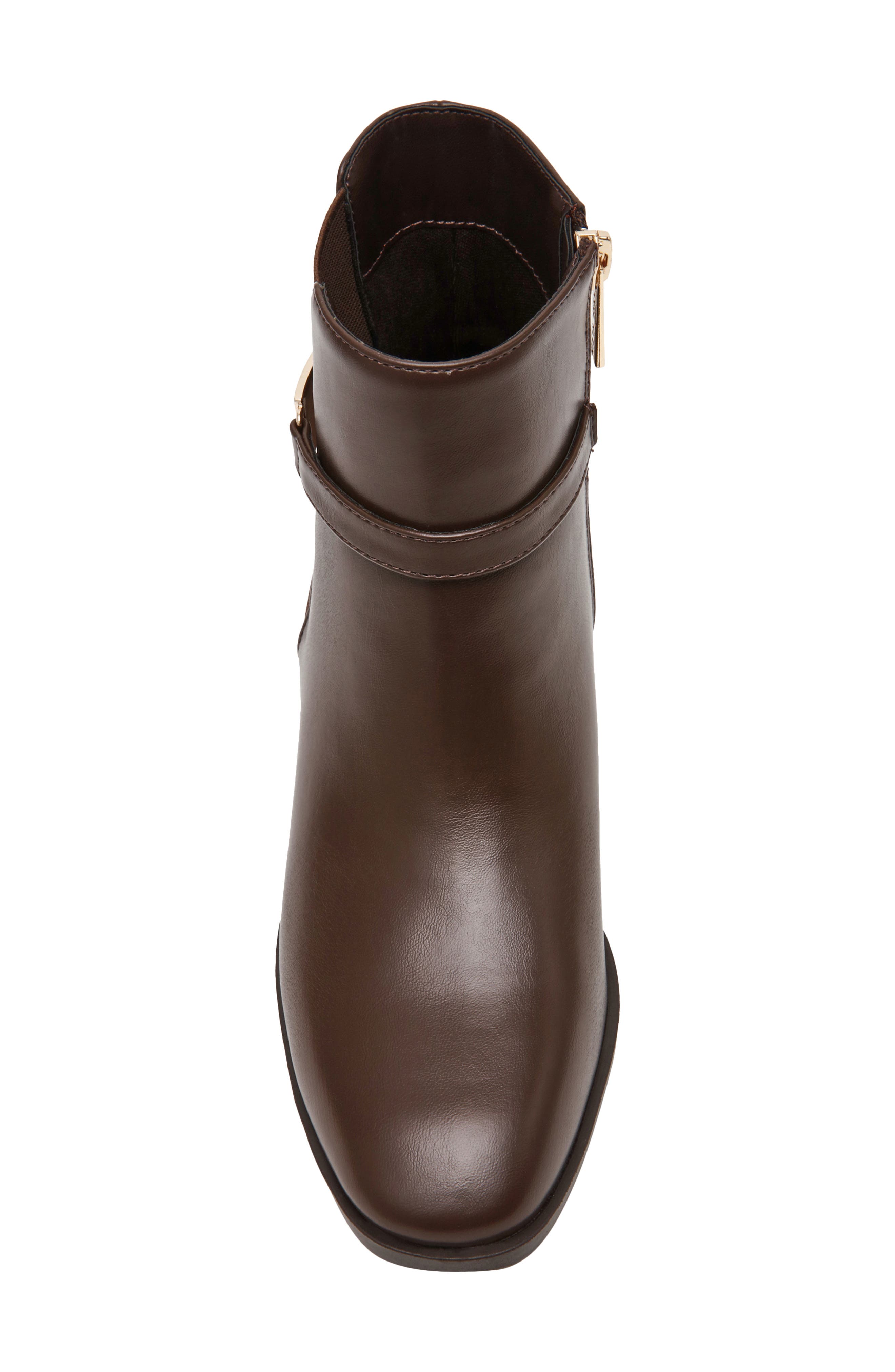 Cinette Faux Leather Chelsea Bootie, Alternate, color, BROWN PU