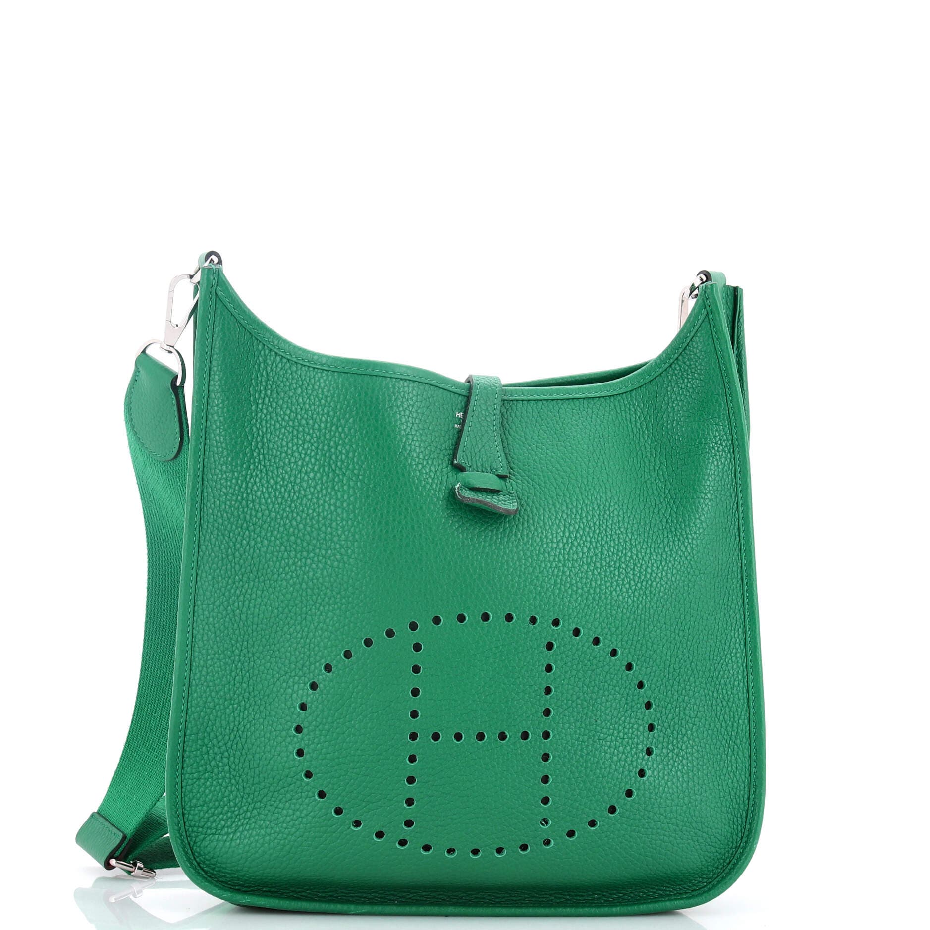 Pre-Owned Hermes Evelyne Bag Gen III Clemence PM, Main, color, Vert Vertigo