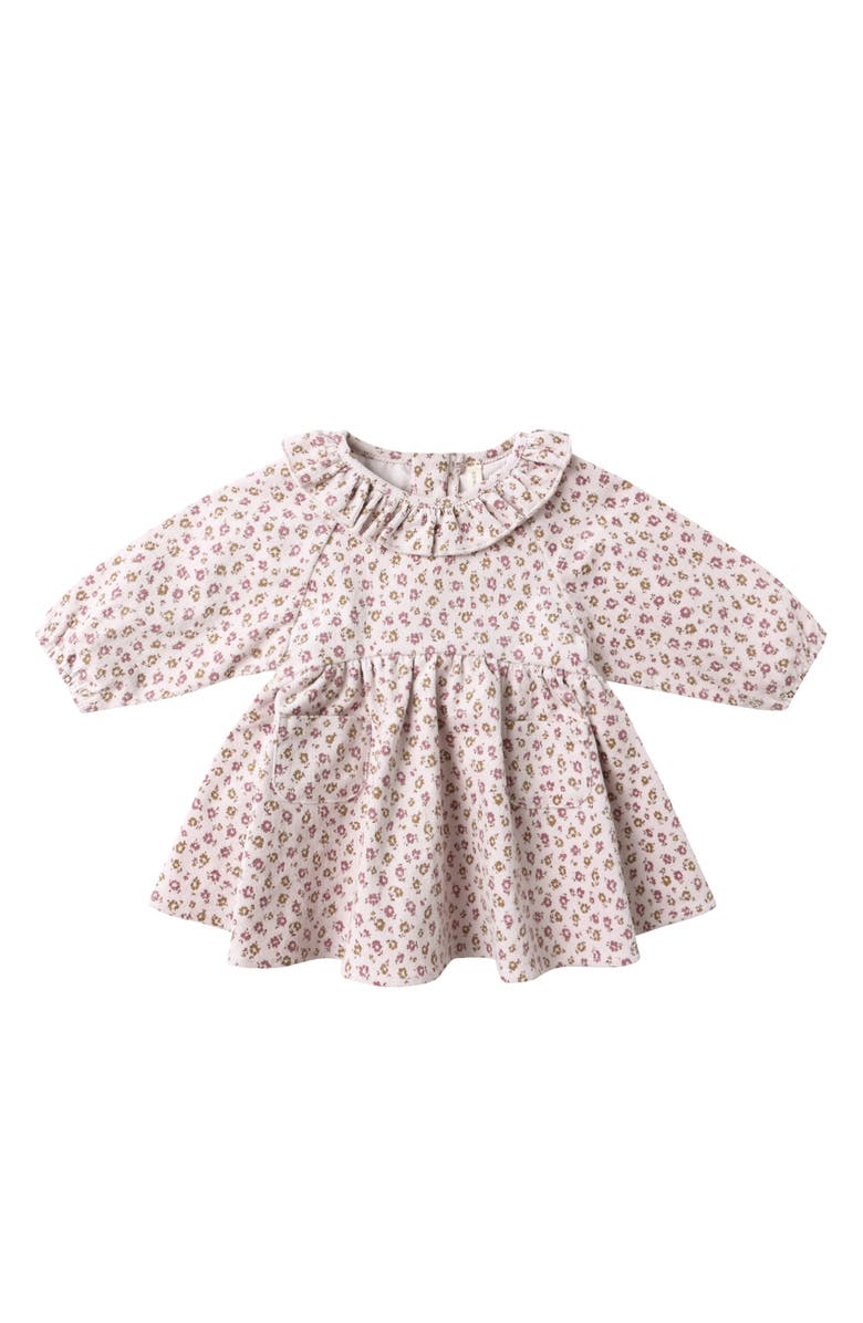 QUINCY MAE Simone Floral Long Sleeve Cotton Dress & Bloomers, Main, color, Lilac