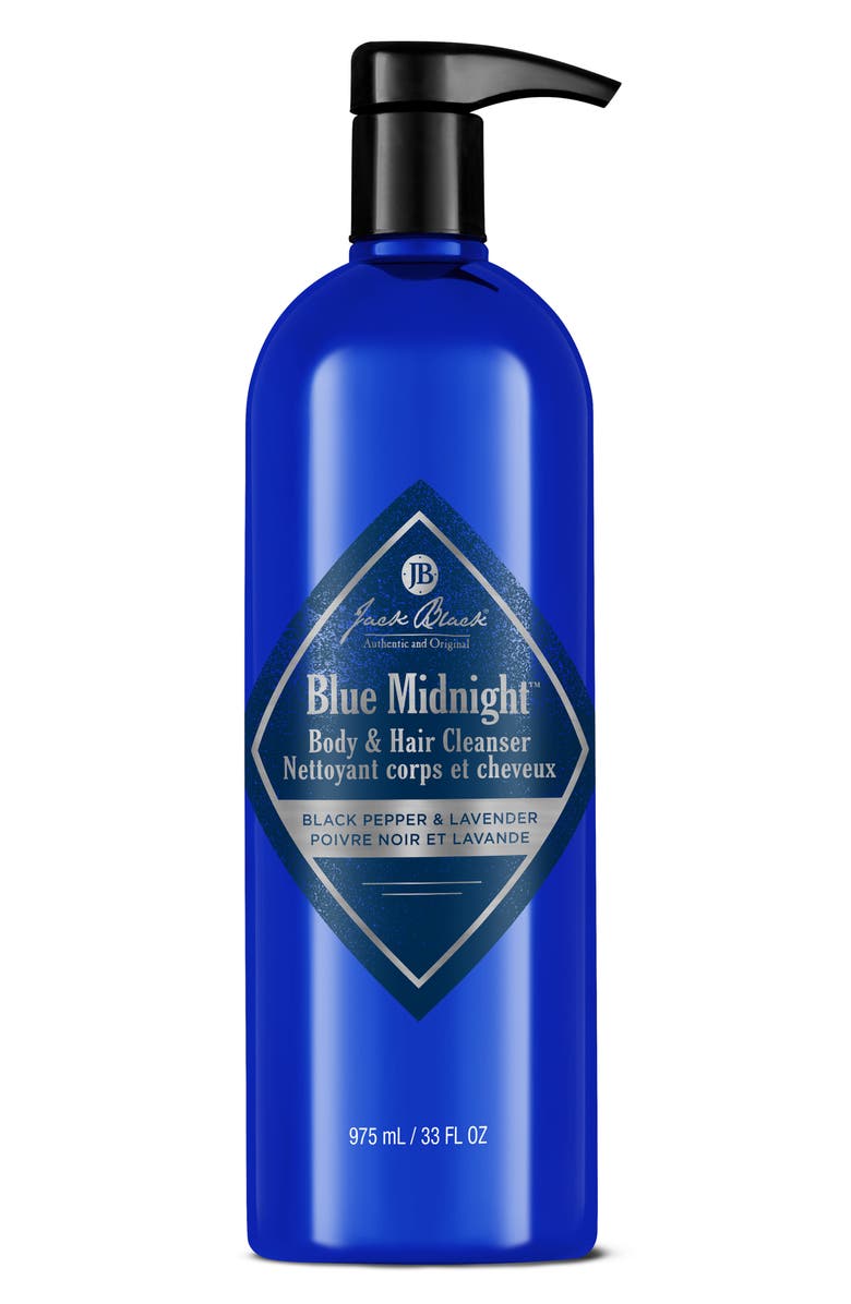 Jack Black Blue Midnight Body & Hair Cleanser, Main, color,