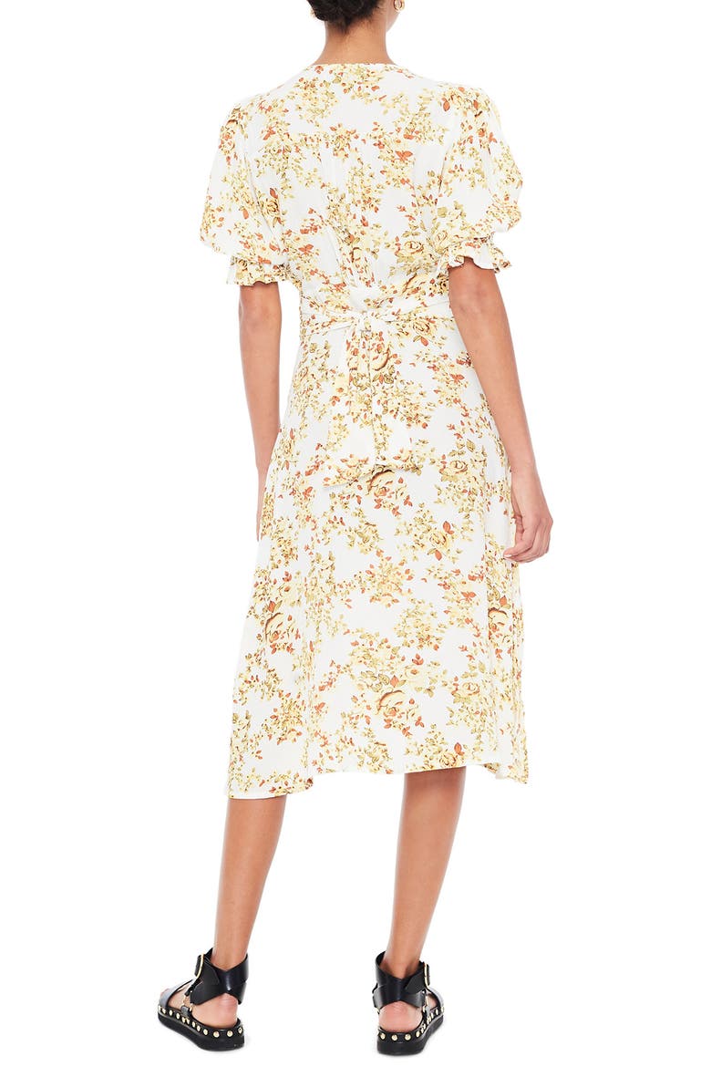 Rafa Floral Midi Dress, Alternate, color, GOLDIE FLORAL - OFF WHITE