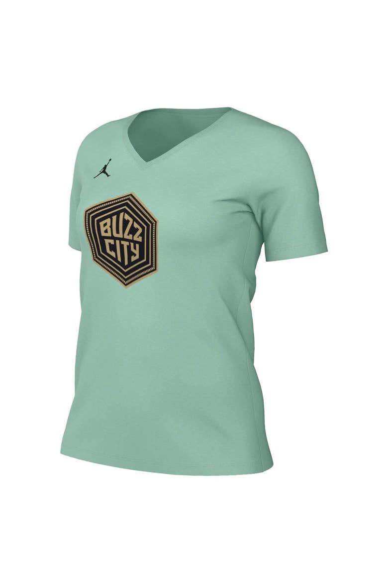 Women's Nike Mint Charlotte Hornets 2022/23 City Edition Essential V-Neck T-Shirt, Alternate, color, Mint