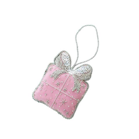 Pink Present Christmas Ornament