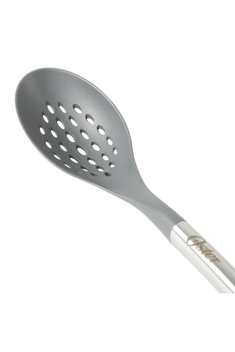 13.8 Inch Nylon Slotted Spoon Stainless Steel Handle, Alternate, color, Silver