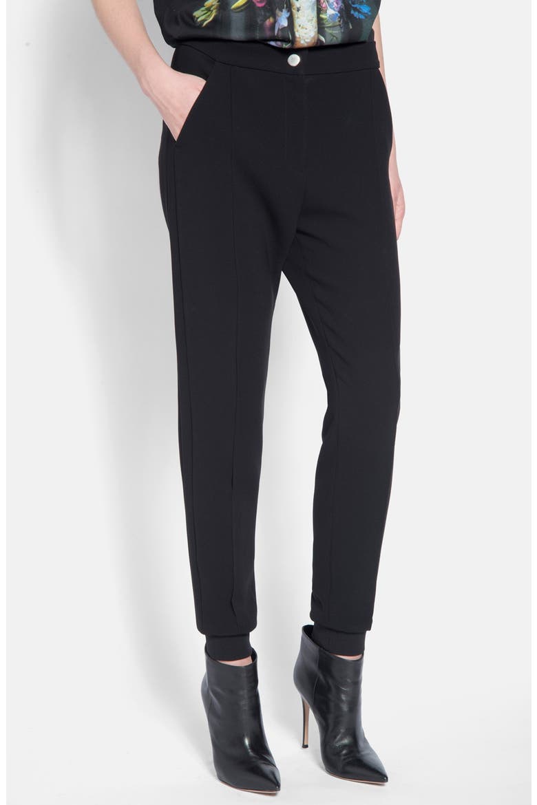 Crepe Pants, Main, color, BLACK