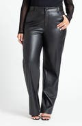 ELOQUII Slit Hem Faux Leather Pant