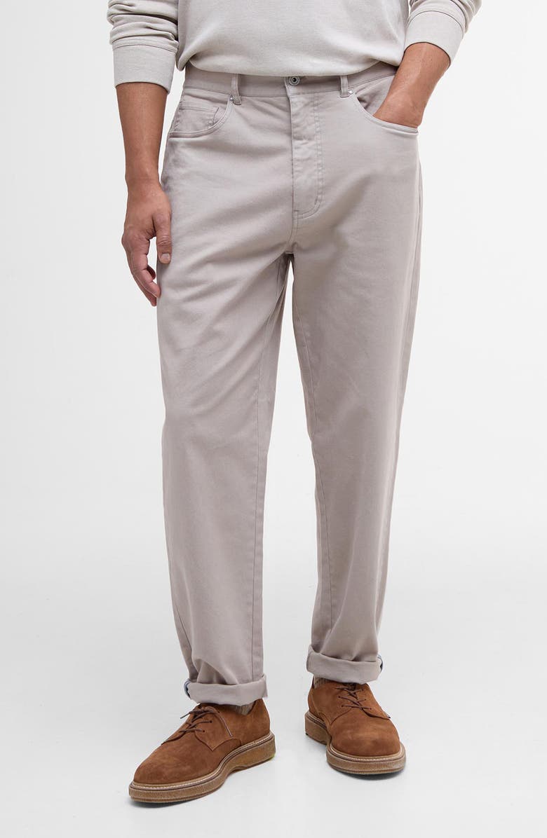 Barbour Regular Fit Straight Leg Stretch Twill 5-Pocket Pants, Main, color, Concrete