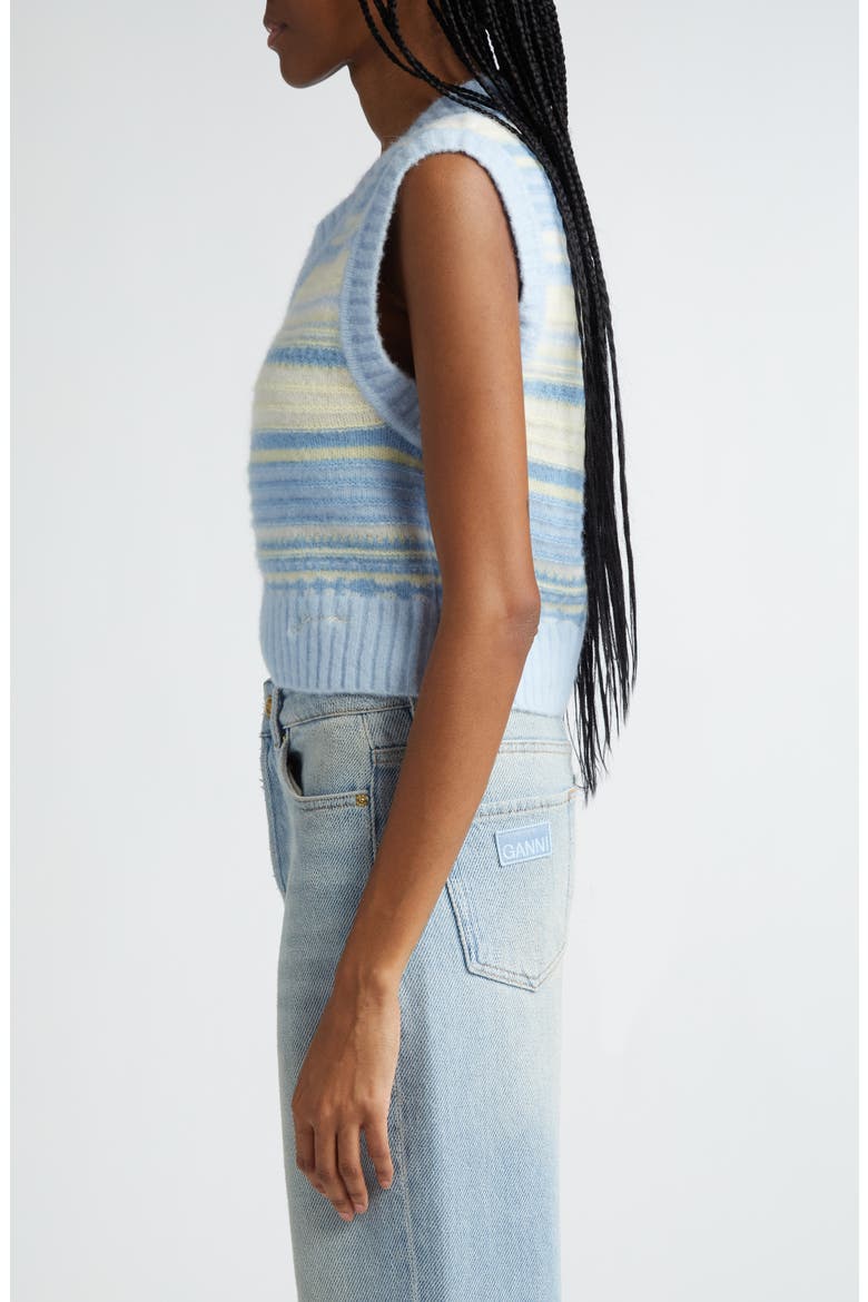 Stripe Alpaca Blend Sweater Vest, Alternate, color, SKYWAY