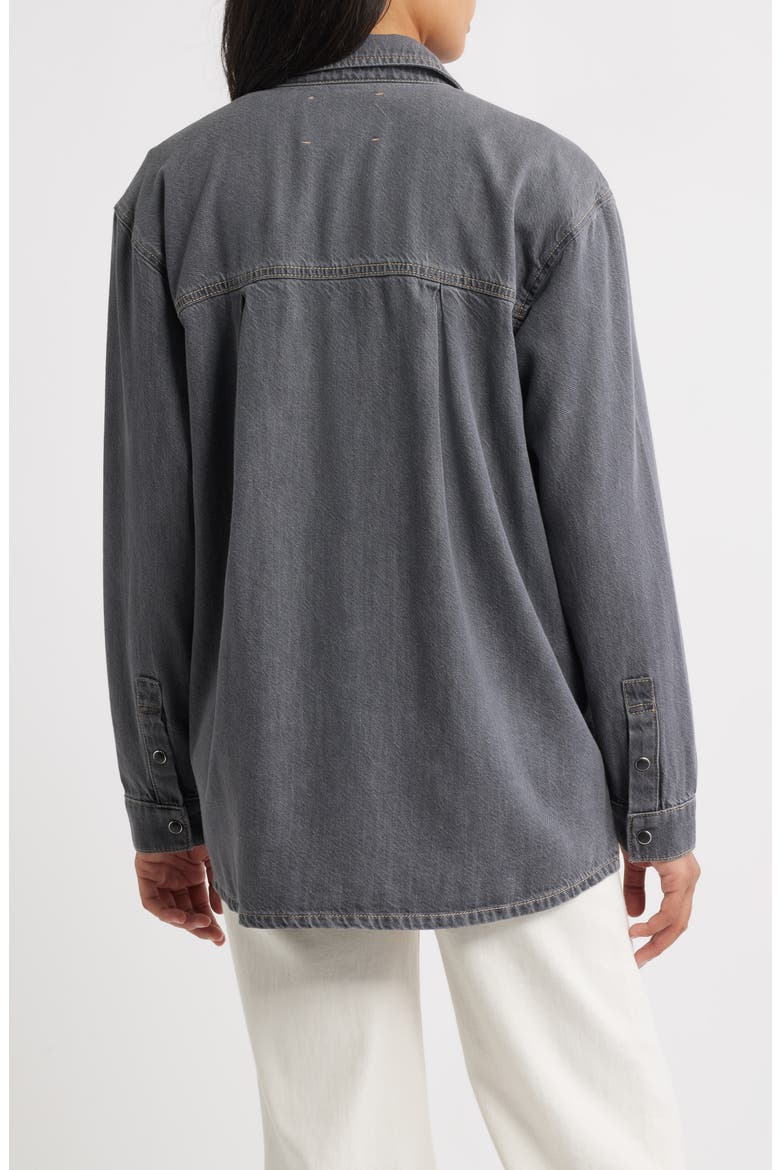 Gramercy Oversize Denim Snap-Up Shirt, Alternate, color, GRAY