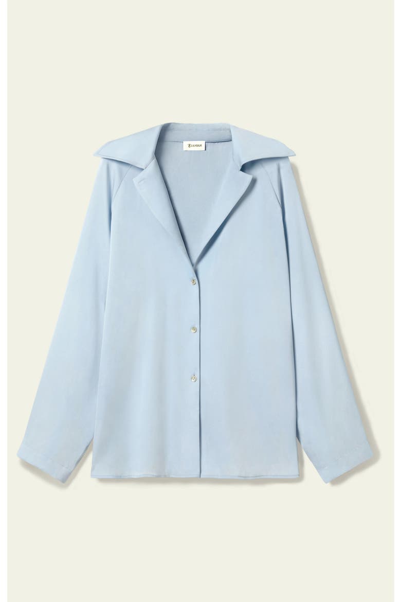 Women's Multipositional Silk Shirt, Alternate, color, Illusion Blue