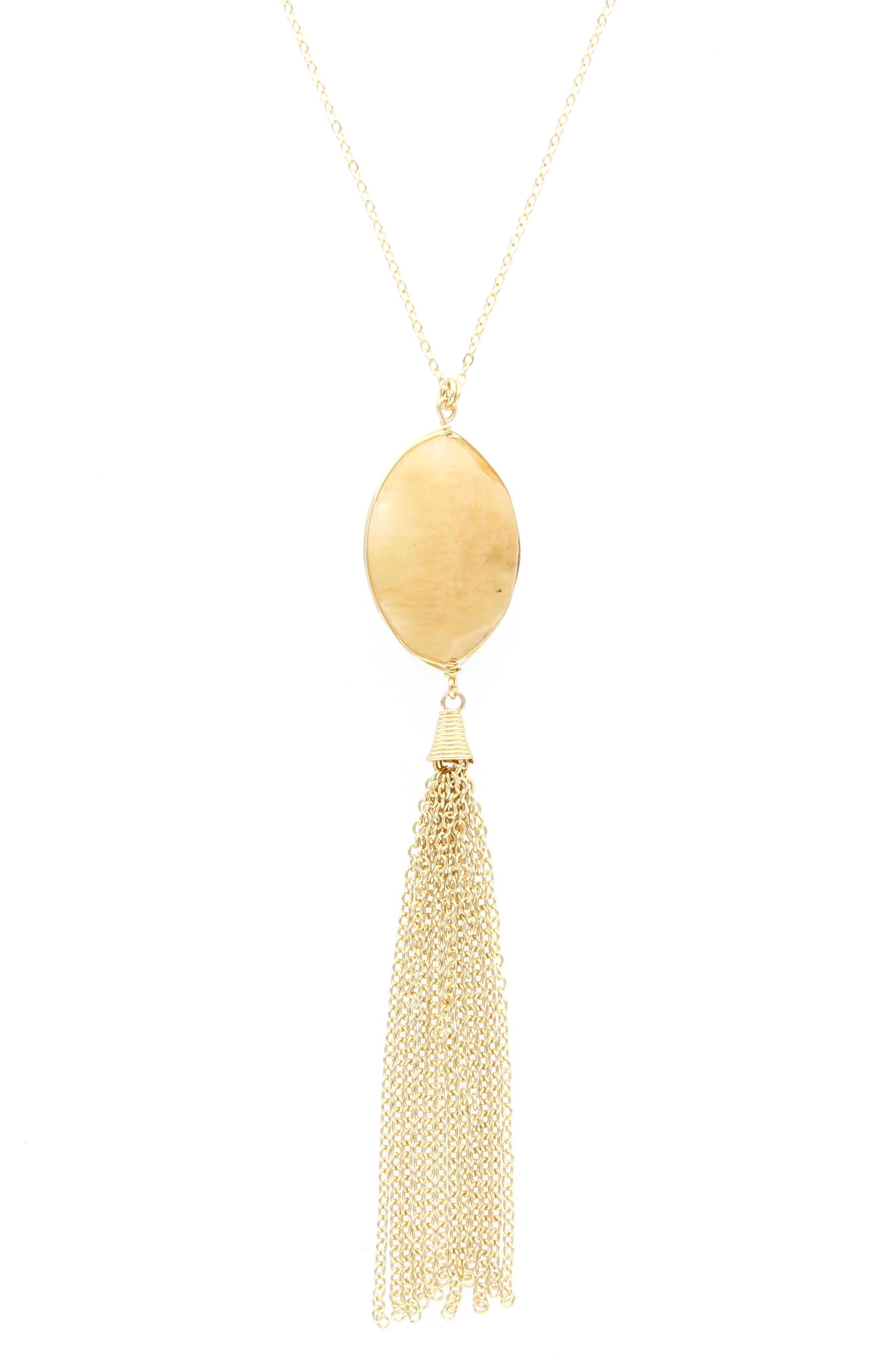 OLIVIA WELLES Maya Tassel Pendant Necklace