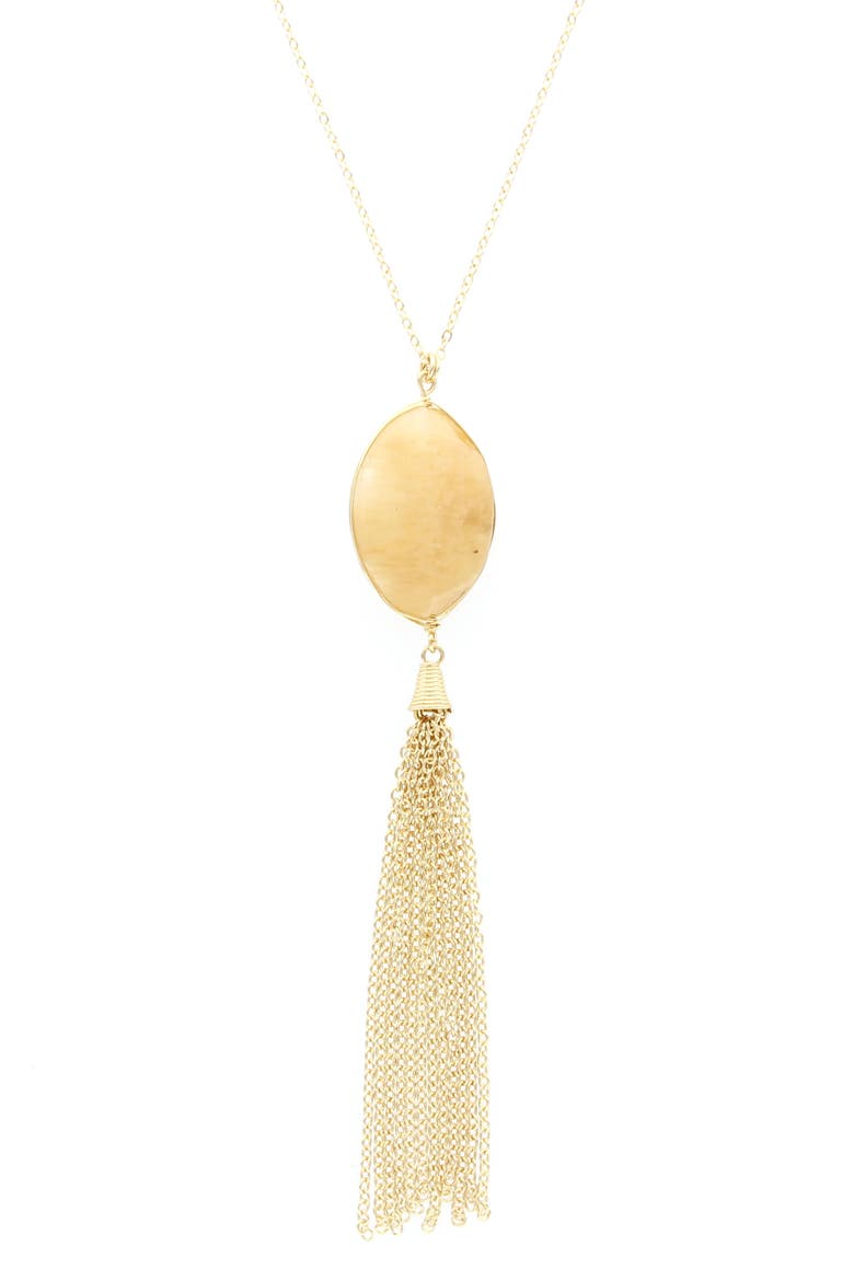 Maya Tassel Pendant Necklace, Main, color, GOLD / NEUTRAL