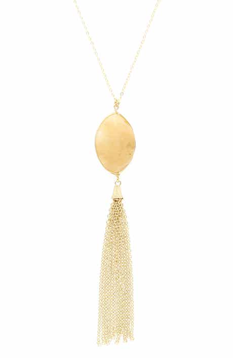 OLIVIA WELLES Maya Tassel Pendant Necklace