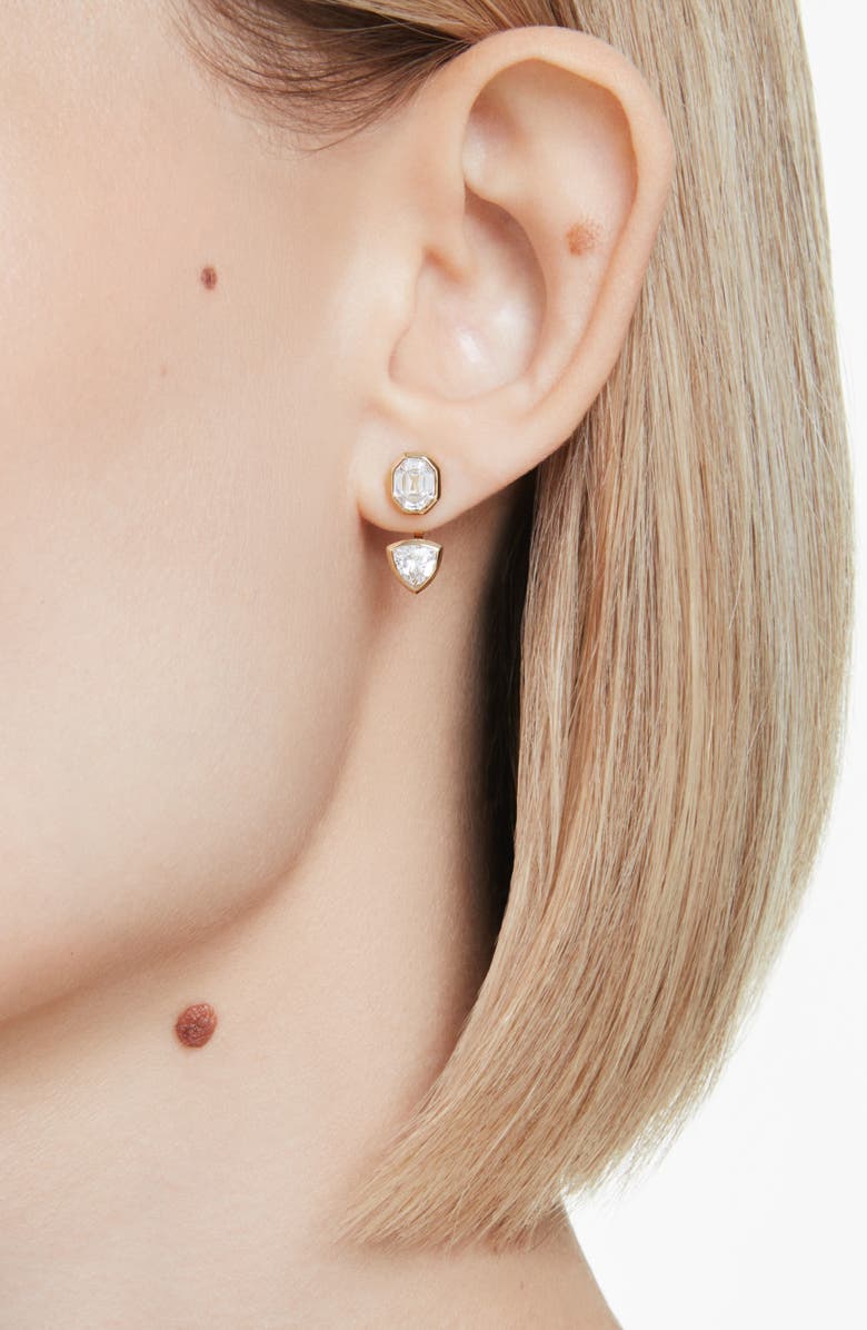 Swarovski Imber Zirconia Jacket Earrings, Alternate, color, White/ Gold