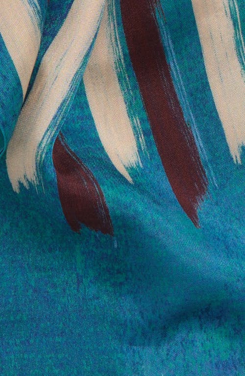 Frances Valentine Vintage Stripe Silk & Cotton Oblong Scarf In Blue