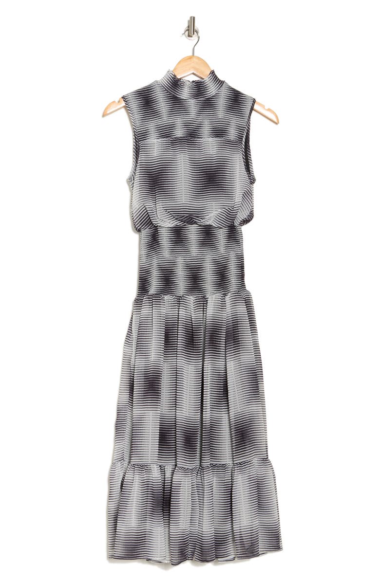 AREA STARS Geo Print Sleeveless A-Line Dress, Alternate, color, Black Bar