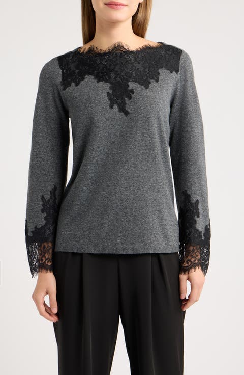 Lace Trim Sweater