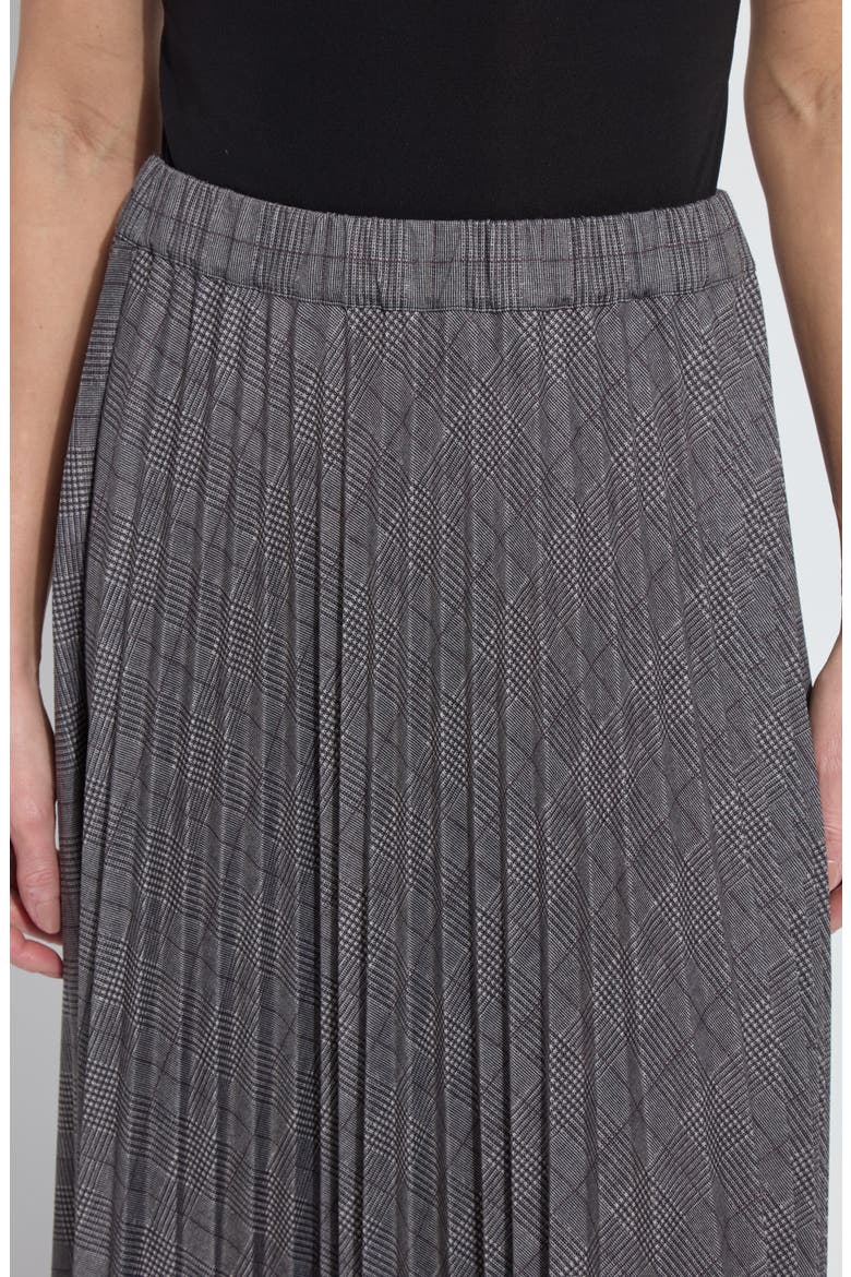 Pierra Pleated Ponte Midi Skirt, Alternate, color, LONDON GLEN PLAID