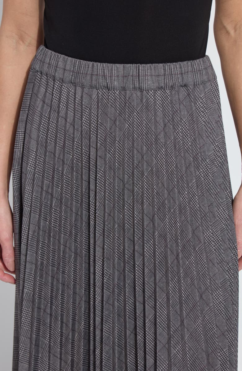 Lysse Pierra Pleated Ponte Midi Skirt, Alternate, color, London Glen Plaid