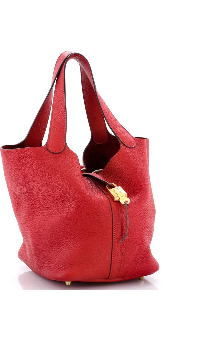 Pre-Owned Hermes Picotin Lock Bag Clemence MM, Alternate, color, Rouge Casaque