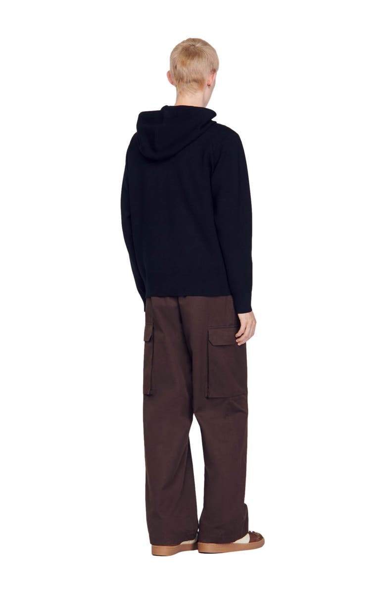 SANDRO Oversized sweatshirt, Alternate, color, Black