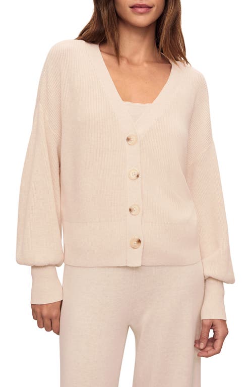 Eberjey Fine Gauge Cardigan In Almond Heather
